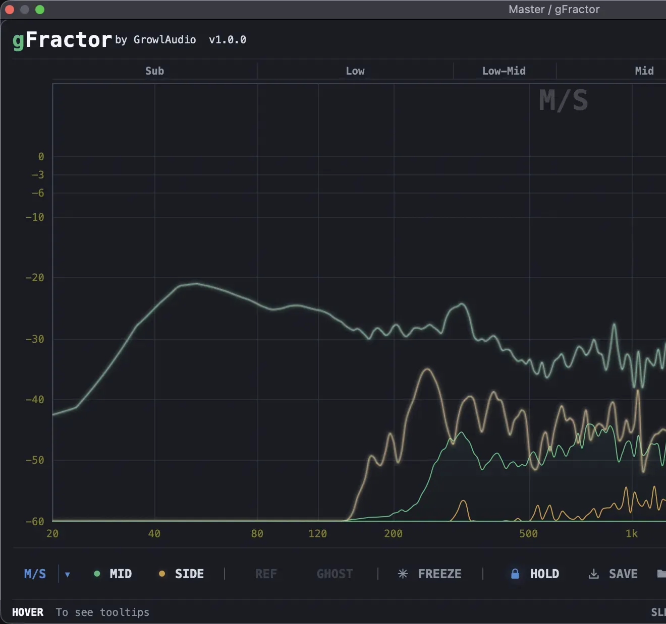 gFractor Transient/Tone analysis mode