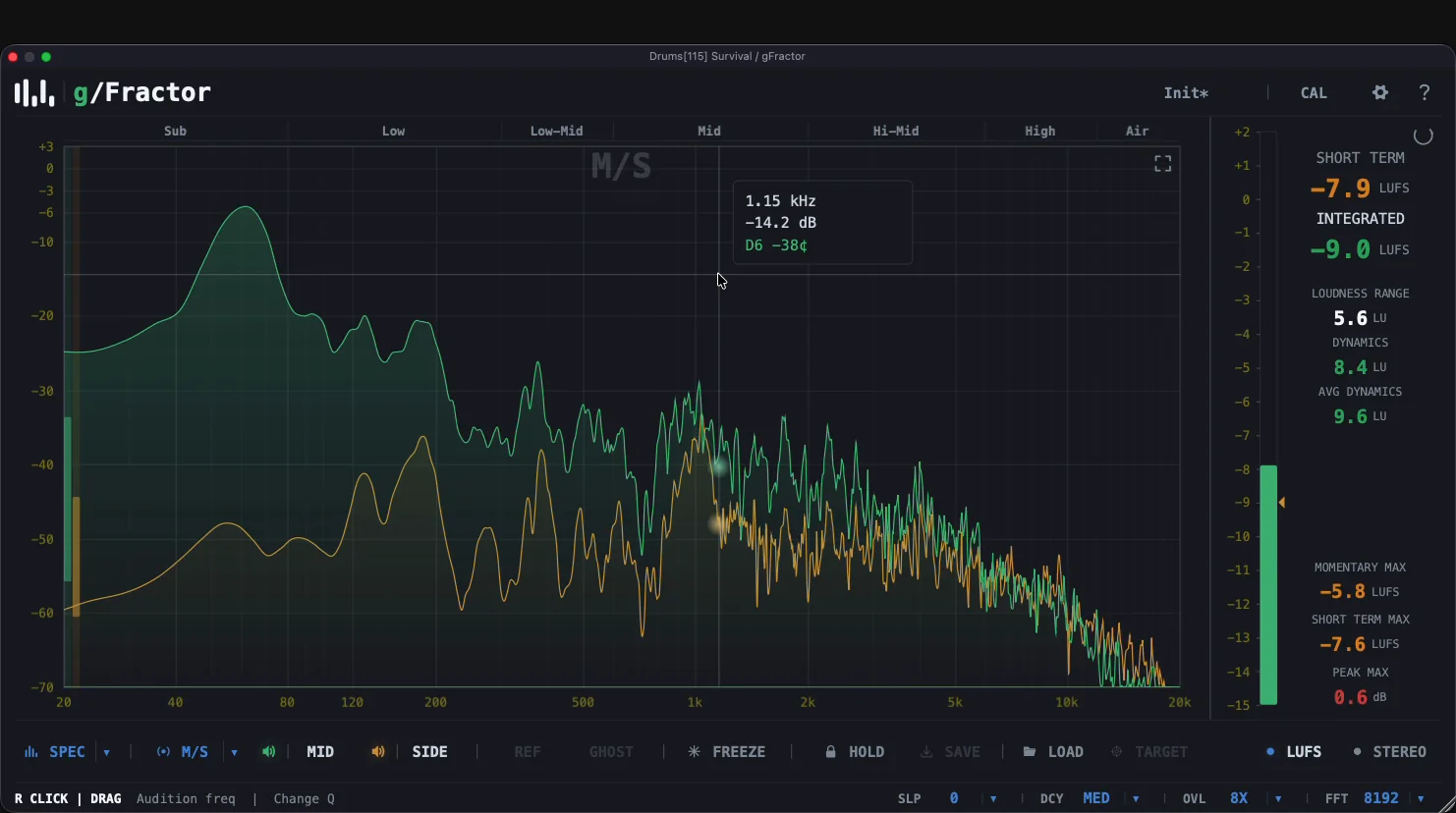 gFractor spectrum analyzer plugin interface